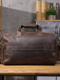 Large Vintage Leather Travel Duffle Bag 1688 rear view