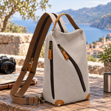 Woosir generated scene 1 | vintage-canvas-chest-sling-bag-double-zippers