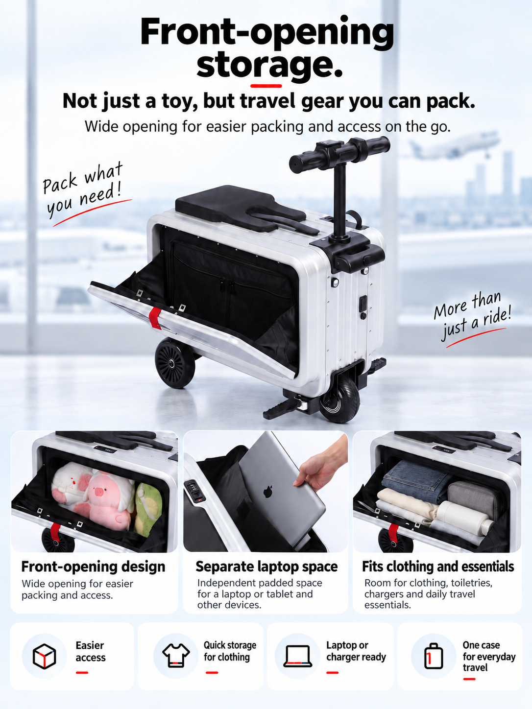 SL03 electric suitcase front-opening storage