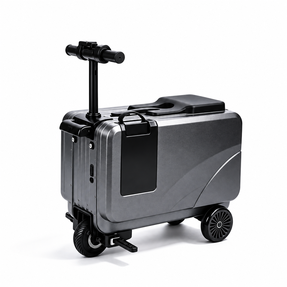 SL03 Ride-On Electric Suitcase Scooter Grey clean white-background product image