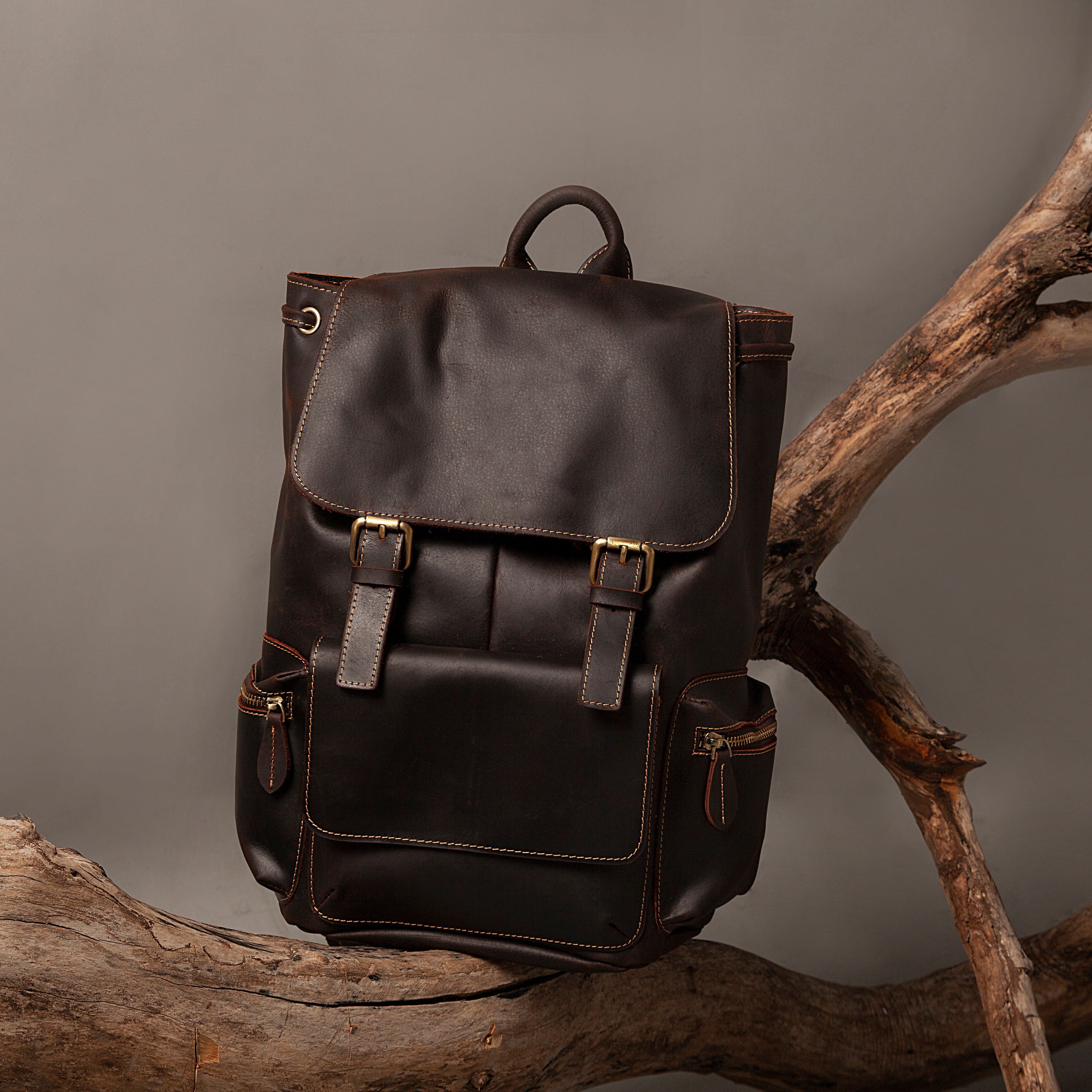 Pangolin Vintage Leather Backpack for Men