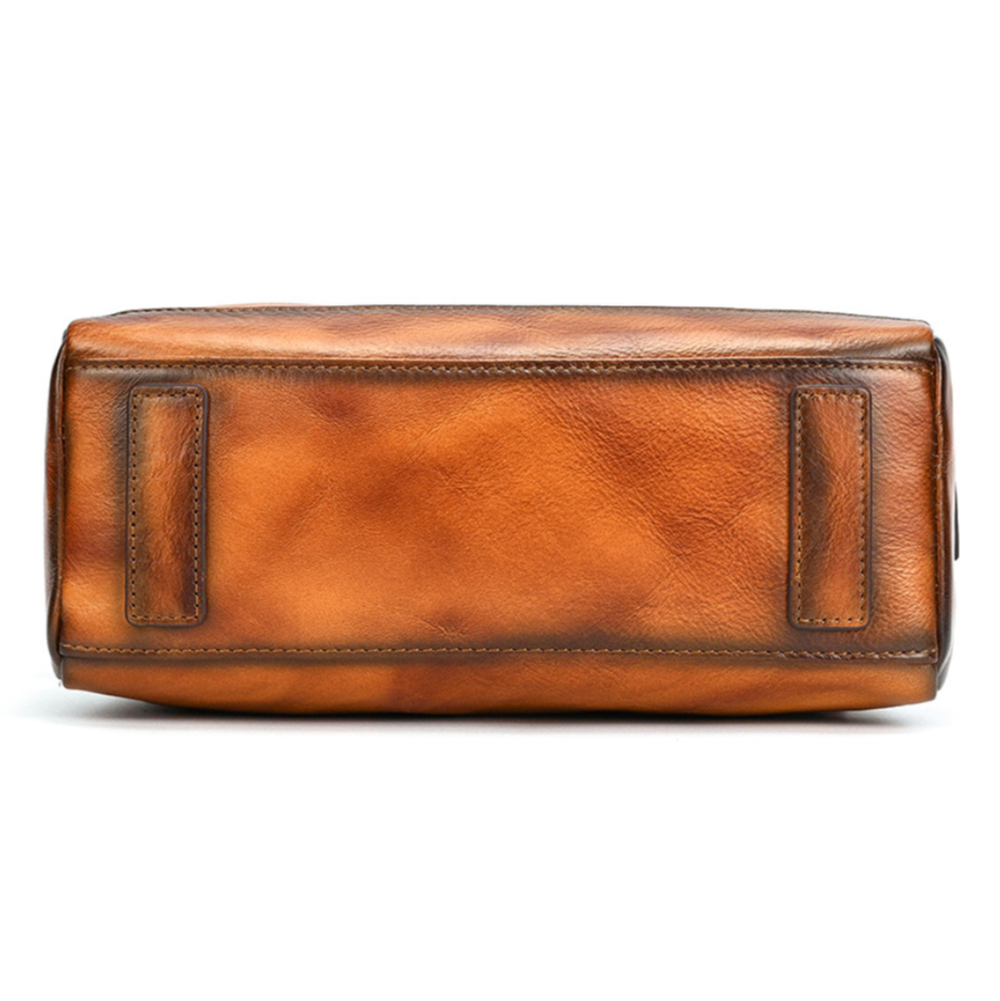 Woosir vintage leather crossbody bag bottom view
