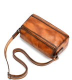Woosir vintage leather crossbody bag top view