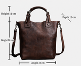 Woosir vintage full-grain leather shoulder bag dimensions