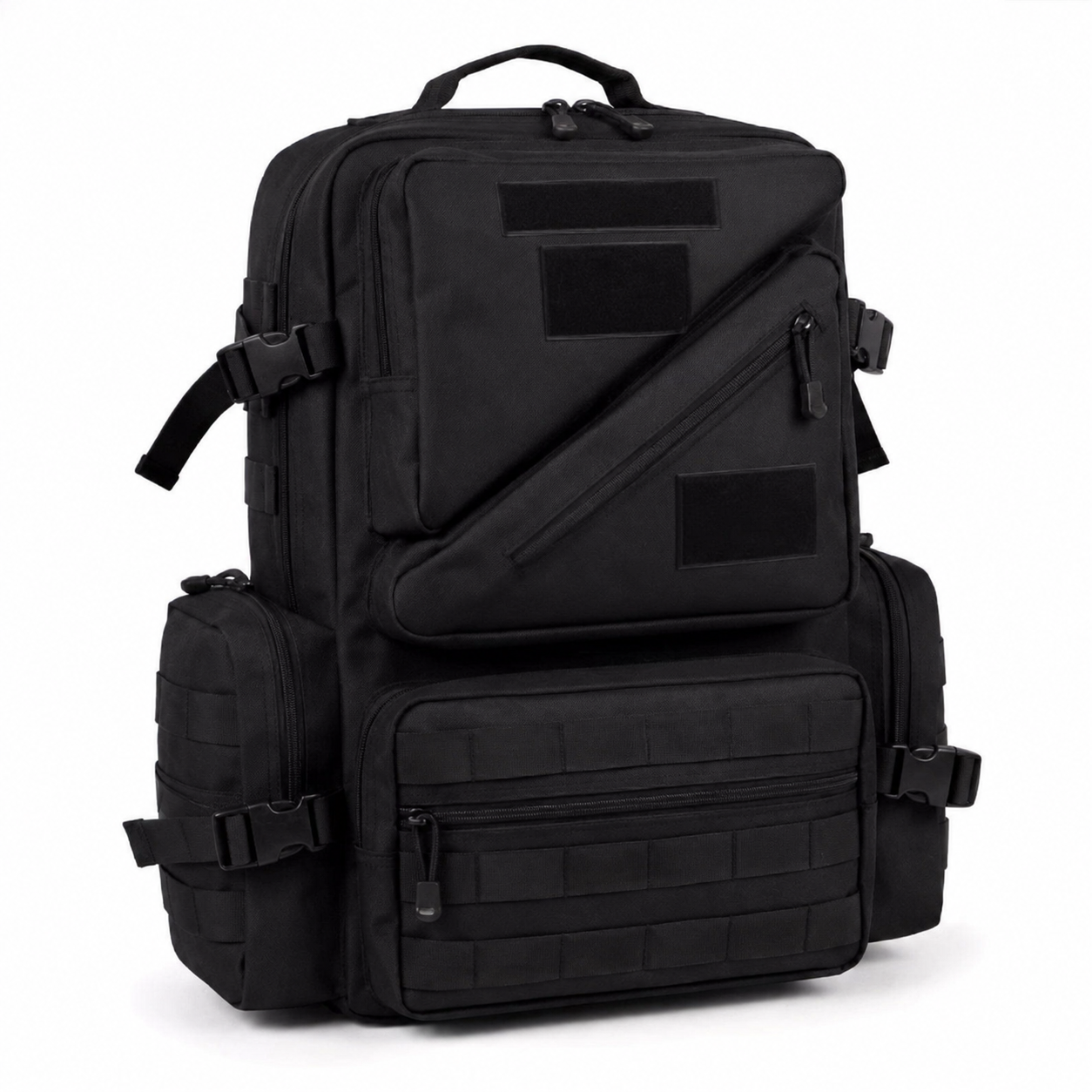 Woosir 45L Outdoor Tactical Backpack clean white front Black variant
