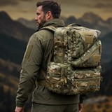 Woosir 45L Outdoor Tactical Backpack clean model lifestyle view CP variant