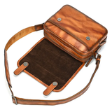 Woosir 5513 1688 high-resolution open flap compartment detail vegetable-tanned full-grain cowhide crossbody bag