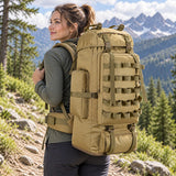 Woosir 70L 100L Camping Hiking Backpack with Rain Cover female model lifestyle