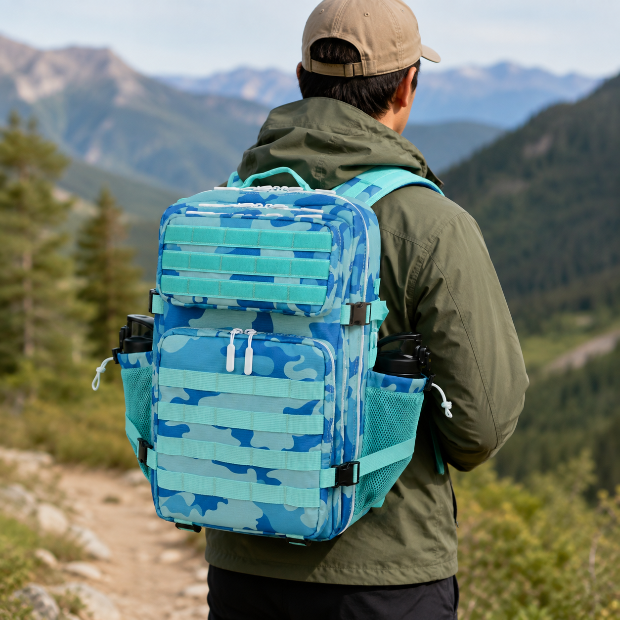 Woosir Camouflage Tactical Backpack clean outdoor model view