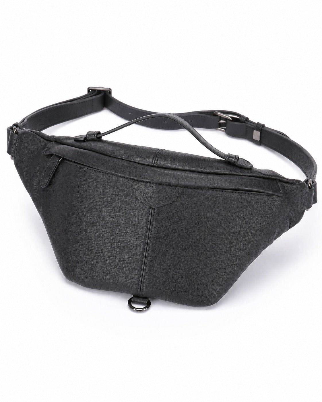 Woosir 916158 black waist chest bag white background front