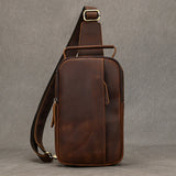 1688同款 9332 Red Brown corrected genuine leather small sling bag