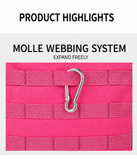 9L tactical backpack MOLLE webbing system detail