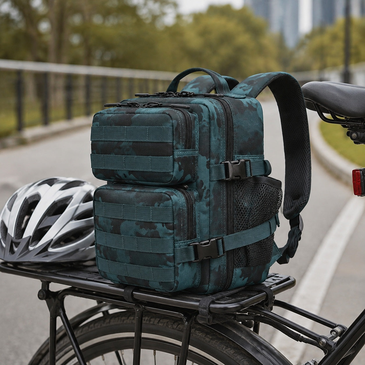Woosir 9L Lightweight Tactical Backpack scene cycling