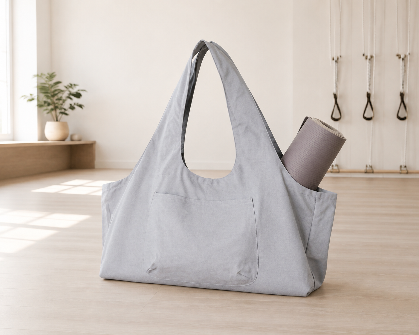 Woosir generated scene 1 | canvas-large-yoga-mat-tote-sling-carrier-with-side-pocket