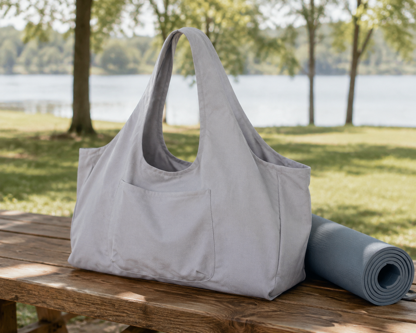 Woosir generated scene 2 | canvas-large-yoga-mat-tote-sling-carrier-with-side-pocket