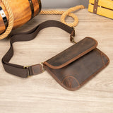 Genuine leather crossbody bag top view