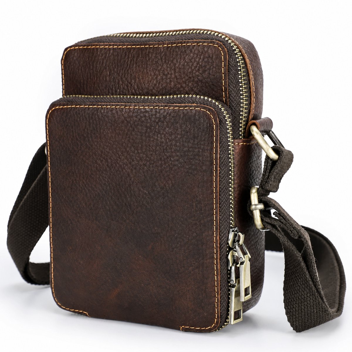 Compact leather phone crossbody bag interior pocket