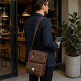 Woosir crazy horse leather ipad crossbody bag model tablet commute