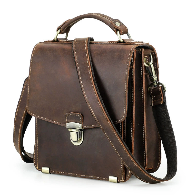 Full grain cowhide crazy horse leather texture detail