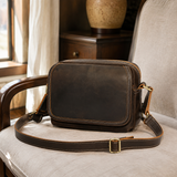 Woosir Vintage Crazy Horse Leather Shoulder Bag AI crazy horse leather shoulder bag travel scene