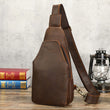 Woosir full grain leather compact chest bag lifestyle view