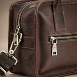 Woosir full grain leather compact crossbody handbag clean rear side view