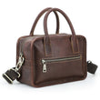 Full-grain leather compact crossbody handbag on white background