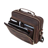 Leather crossbody bag interior storage