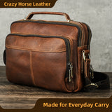 Leather iPad crossbody bag feature overview