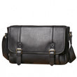 Full-grain leather large messenger bag on white background