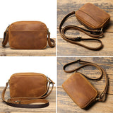 Leather crossbody bag open storage