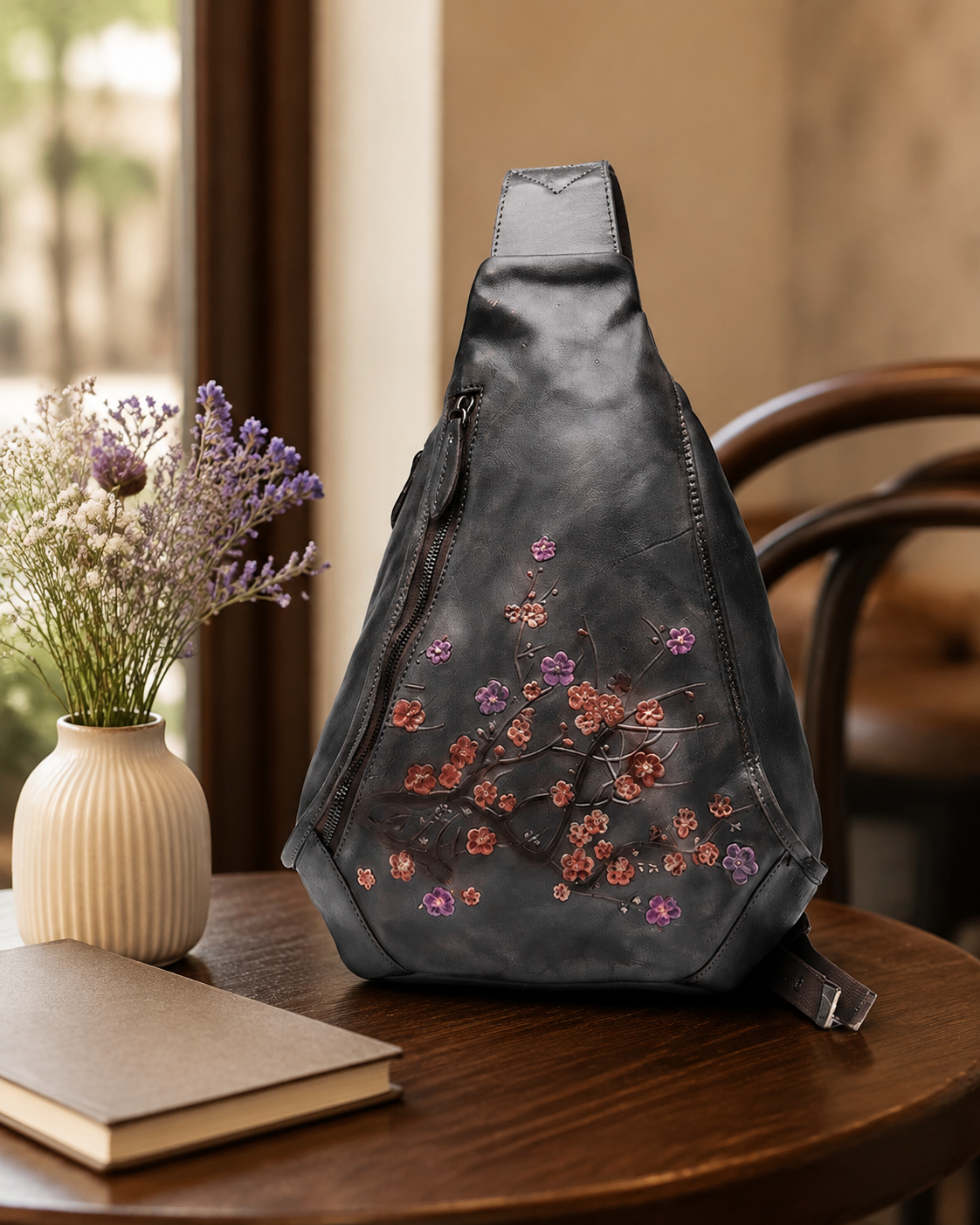 Woosir generated scene 1 | genuine-brush-off-leather-embossed-sling-bag-for-women