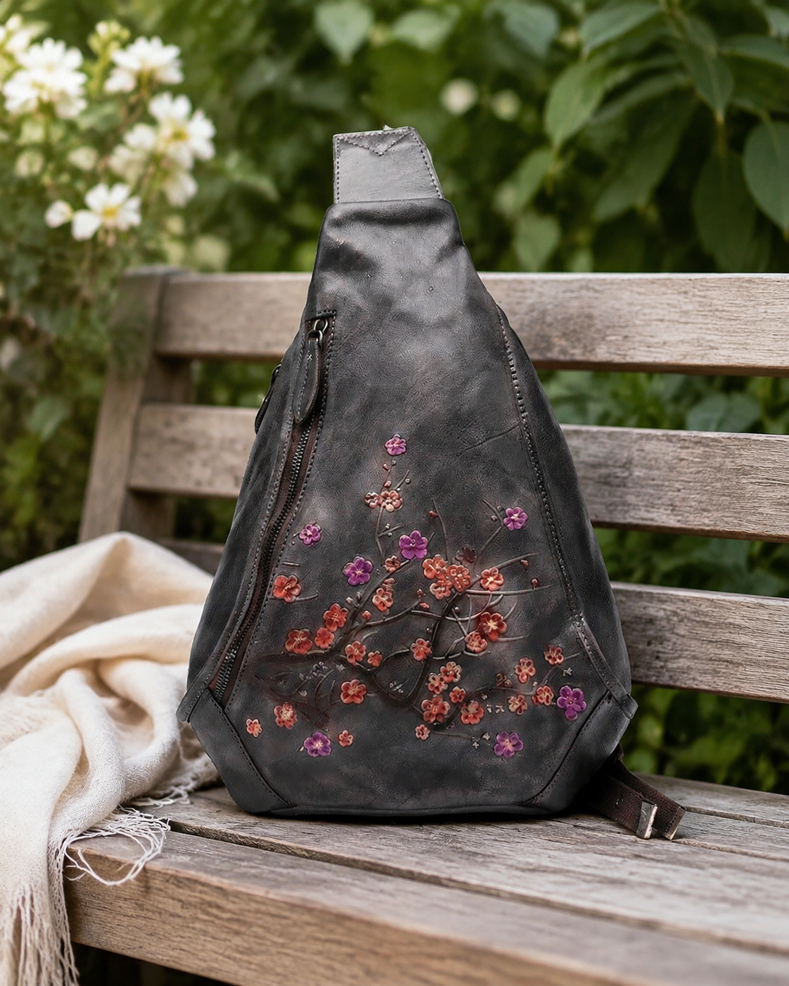 Woosir generated scene 2 | genuine-brush-off-leather-embossed-sling-bag-for-women