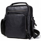 Multi-pocket leather crossbody bag rear view