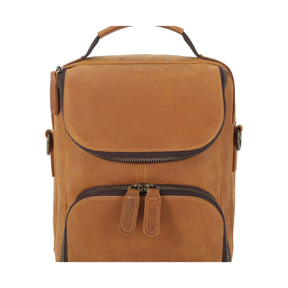 Woosir Vintage Genuine Leather Shoulder Bag leather shoulder bag 01 hero Light Brown variant