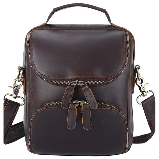 Woosir Vintage Genuine Leather Shoulder Bag genuine leather shoulder bag 13 clean front