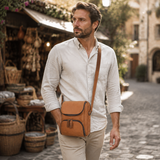 Woosir Vintage Genuine Leather Shoulder Bag AI genuine leather shoulder bag light brown model travel