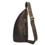 Woosir Genuine Leather Vintage Chest Bag for Travel white background front