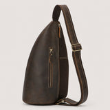 Woosir Genuine Leather Vintage Chest Bag for Travel rear side product view