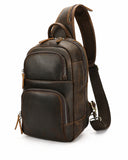 Woosir Large Vintage Leather Chest Bag for Men clean catalog view