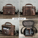 Crazy horse leather camera bag clean angle