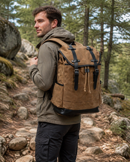 Woosir generated model 1 | mens-outdoor-large-capacity-canvas-travel-climbing-backpack
