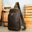 Woosir Men's Vintage Crazy Horse Leather Chest Bag lifestyle product view