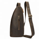 Woosir mens vintage crazy horse leather chest bag clean catalog view
