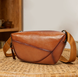 Woosir Multi-Pocket Crazy Horse Leather Chest Bag Brown exact variant image