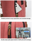 Woosir product detail | pink canvas chest sling bag | durable zippers