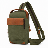 Woosir variant | pink canvas chest sling bag | Army Green