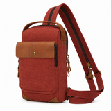 Woosir variant | pink canvas chest sling bag | Rust Red