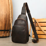Woosir Vintage Crazy Horse Leather Chest Bag alternate product view
