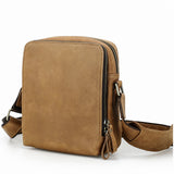 Brown leather crossbody bag color view